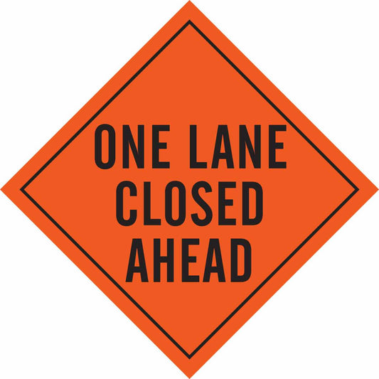 "One Lane Closed" Sign