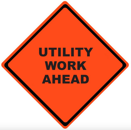 Mesh Sign "Utility Work Ahead", 48" X 48" (Sign Only)