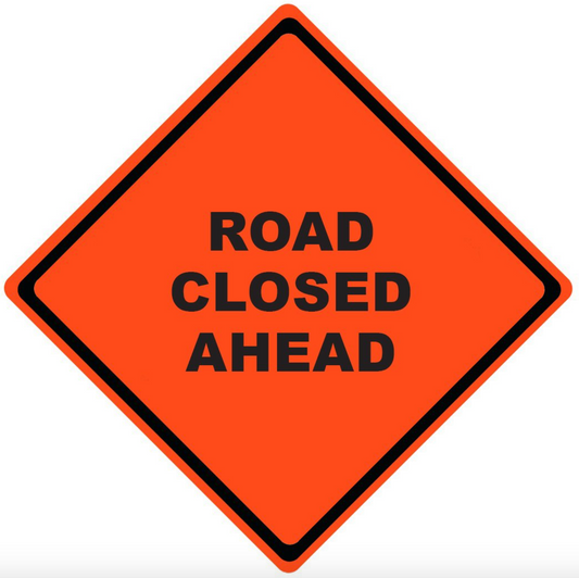 Mesh Sign "Road Closed", 48" X 48" (Sign Only)
