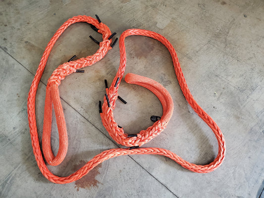 1-5/8” x 30’ tow line with 2’ chafe protected eye each end.  Fiber:HMPE MBS: 270,000lbs.